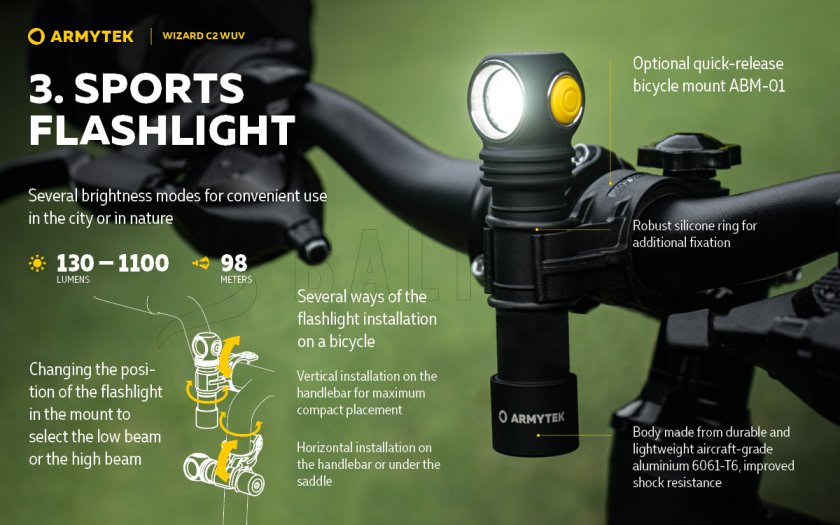 Fejlámpa Armytek Wizard C2 WUV