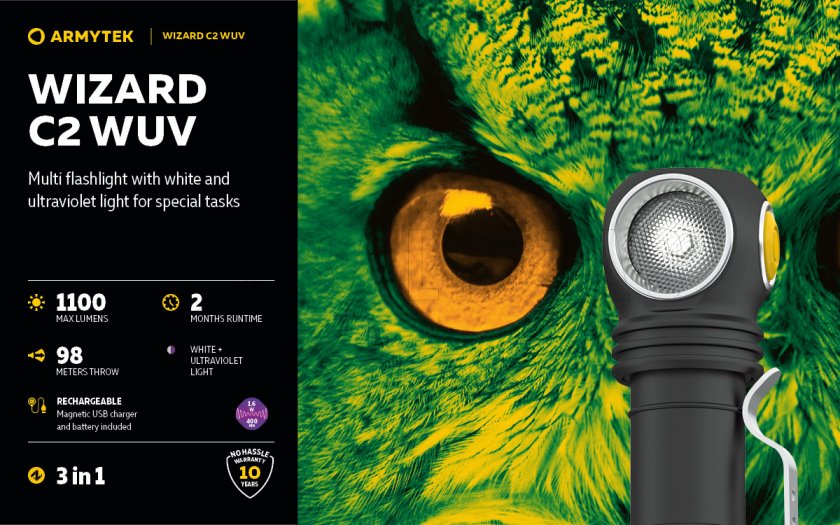 Fejlámpa Armytek Wizard C2 WUV