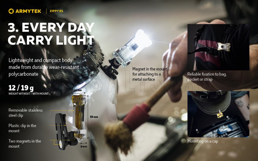 Kulcstartó Armytek Zippy ES Blue