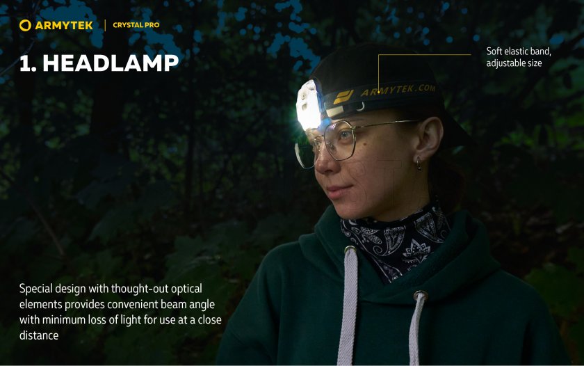 Multifunkciós lámpa Armytek Crystal Pro - sárga