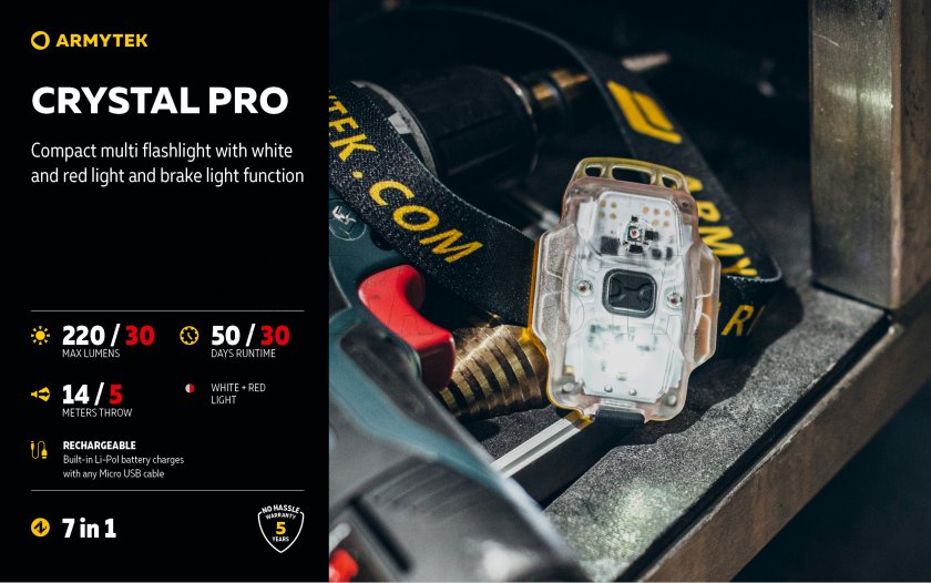 Multifunkciós lámpa Armytek Crystal Pro - sárga