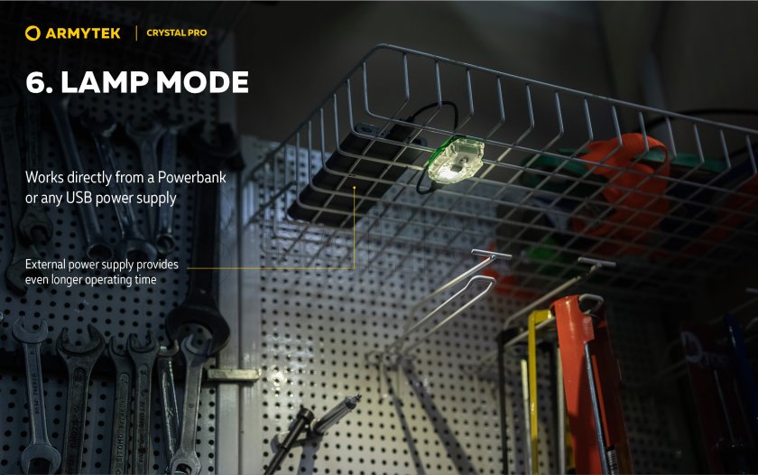 Multifunkciós lámpa Armytek Crystal Pro - sárga