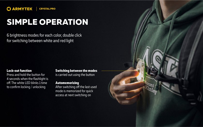 Multifunkciós lámpa Armytek Crystal Pro - sárga