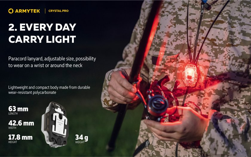 Multifunkciós lámpa Armytek Crystal Pro - sárga