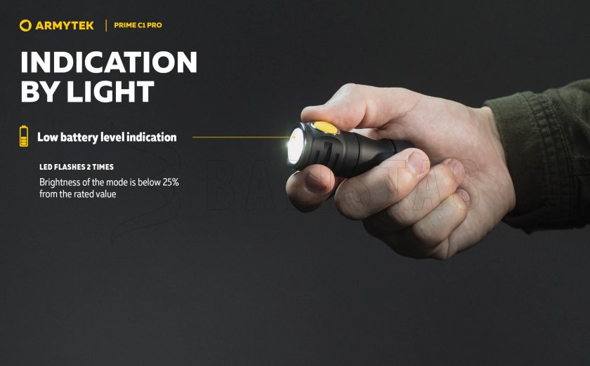 Zseblámpa Armytek Prime C1 Pro meleg fény