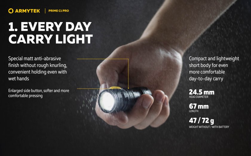 Zseblámpa Armytek Prime C1 Pro meleg fény