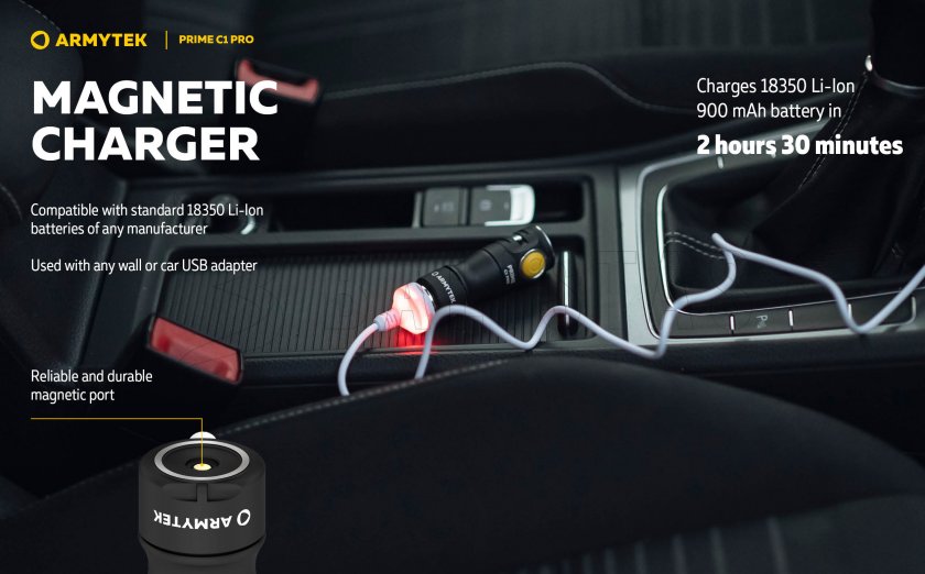 Zseblámpa Armytek Prime C1 Pro meleg fény