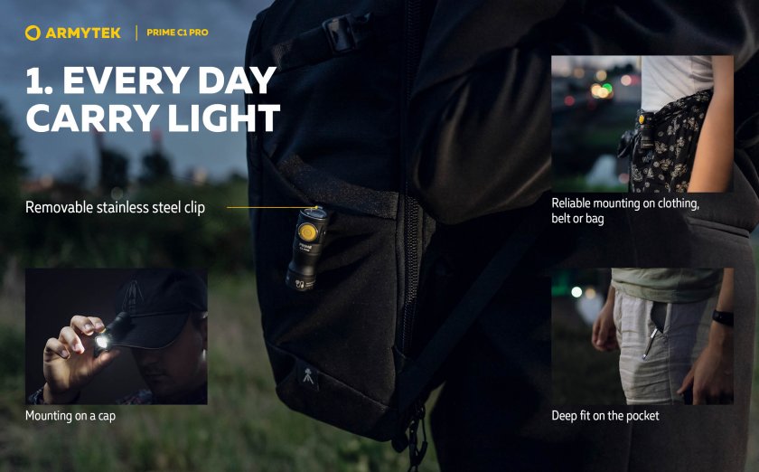 Zseblámpa Armytek Prime C1 Pro meleg fény