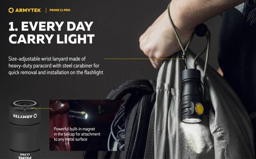 Zseblámpa Armytek Prime C1 Pro meleg fény