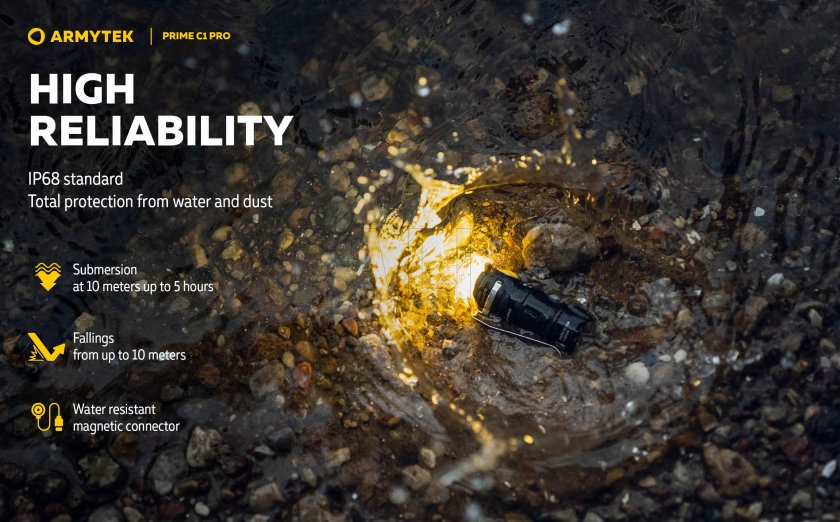 Zseblámpa Armytek Prime C1 Pro meleg fény