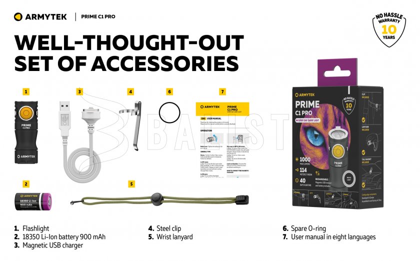 Zseblámpa Armytek Prime C1 Pro hideg fény