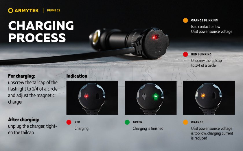 Svítilna Armytek Prime C2 - meleg fény