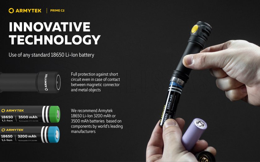 Svítilna Armytek Prime C2 - meleg fény