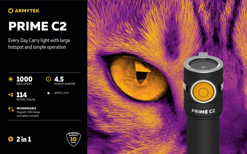 Zseblámpa Armytek Prime C2 - hideg fény