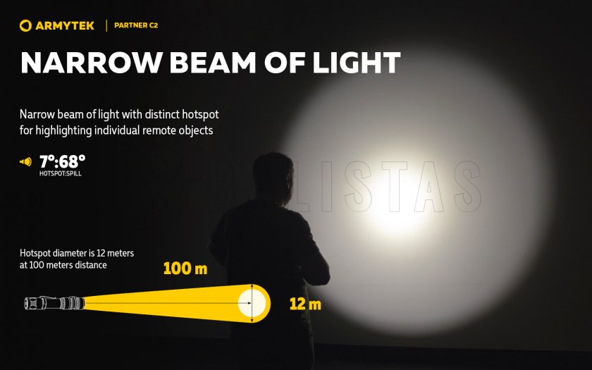 Taktikai zseblámpa Armytek Partner C2 Meleg fény