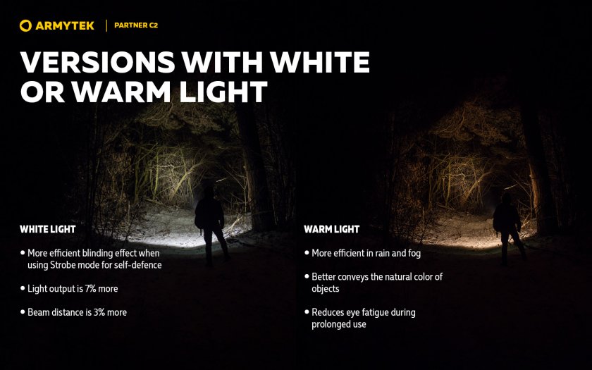 Taktikai zseblámpa Armytek Partner C2 Meleg fény