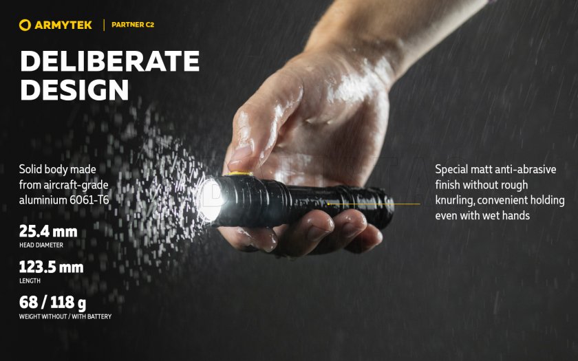 Taktikai zseblámpa Armytek Partner C2 Meleg fény