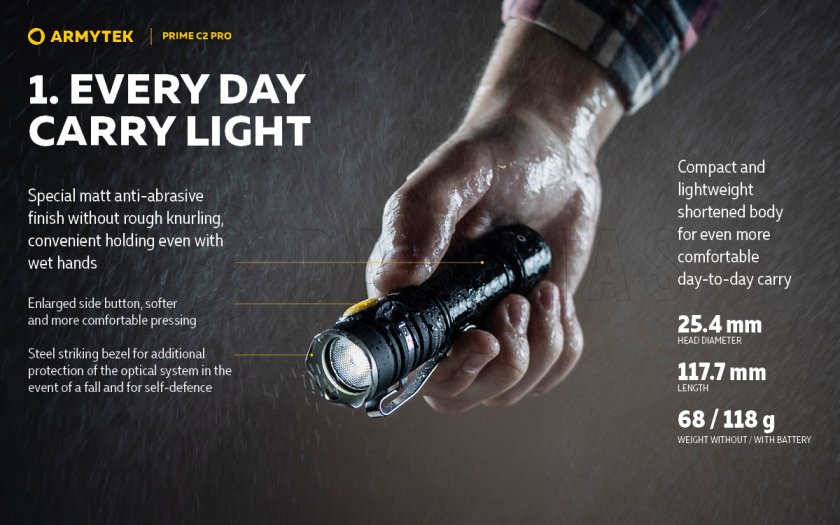 Svítilna Armytek Prime C2 Pro v4 Meleg fény