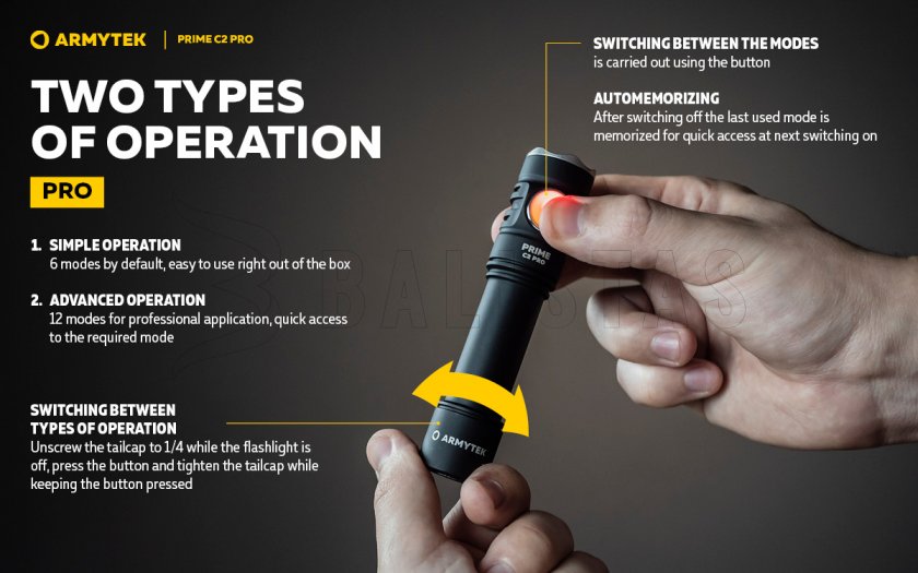 Svítilna Armytek Prime C2 Pro v4 Meleg fény
