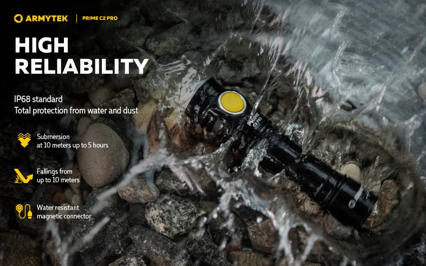 Svítilna Armytek Prime C2 Pro v4 Meleg fény