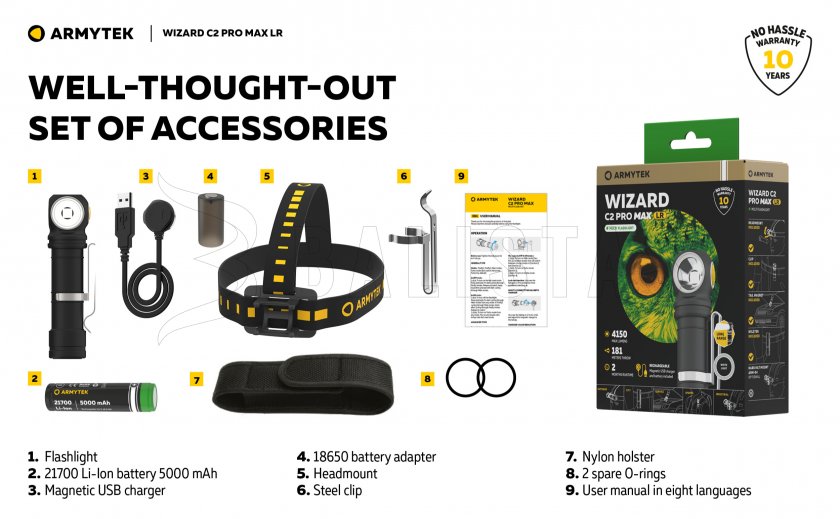 Zseblámpa Armytek Wizard C2 Pro MAX LR hideg fény