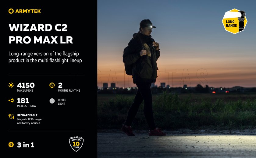 Zseblámpa Armytek Wizard C2 Pro MAX LR hideg fény