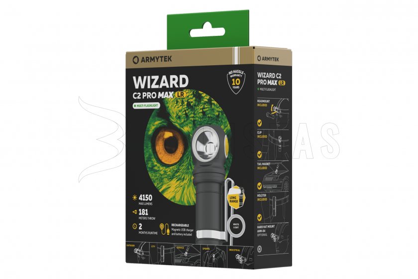 Zseblámpa Armytek Wizard C2 Pro MAX LR hideg fény