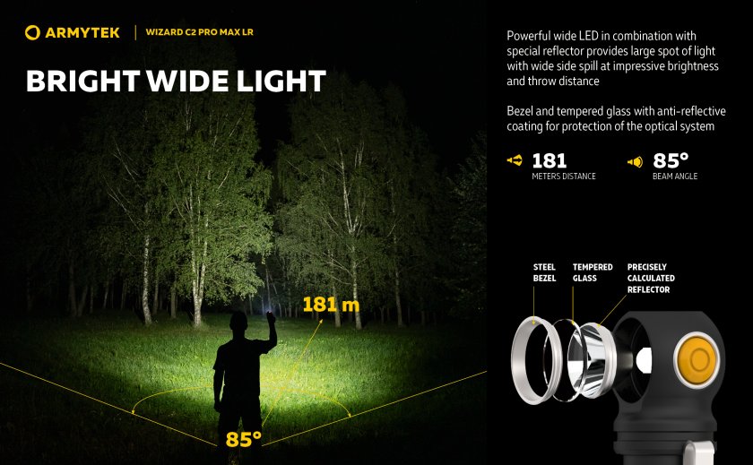 Zseblámpa Armytek Wizard C2 Pro MAX LR hideg fény