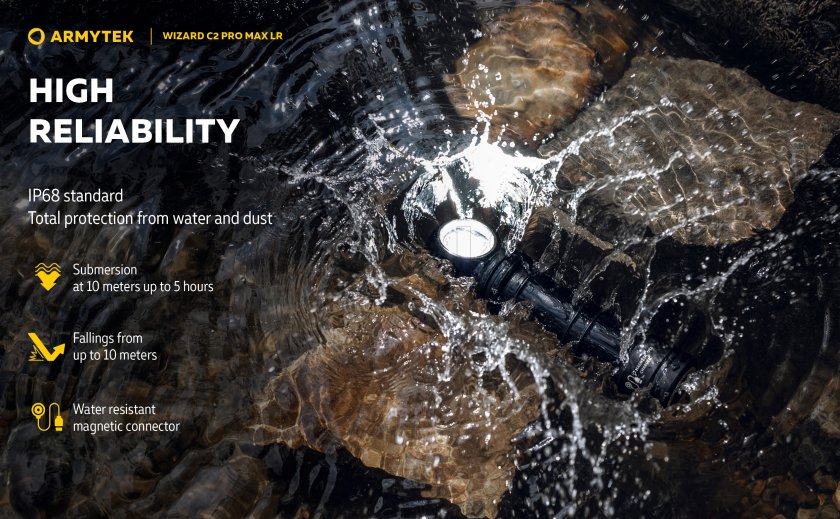 Zseblámpa Armytek Wizard C2 Pro MAX LR hideg fény