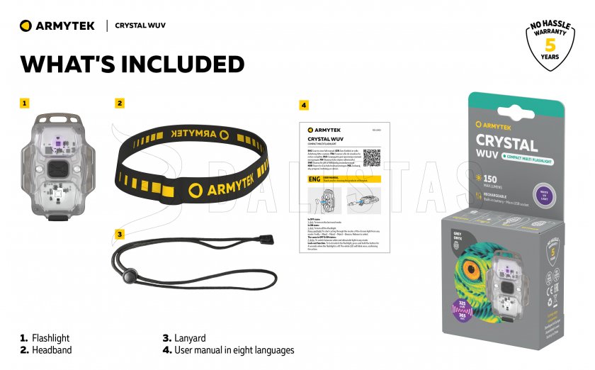 Multifunkciós lámpa Armytek Crystal - szürke UV