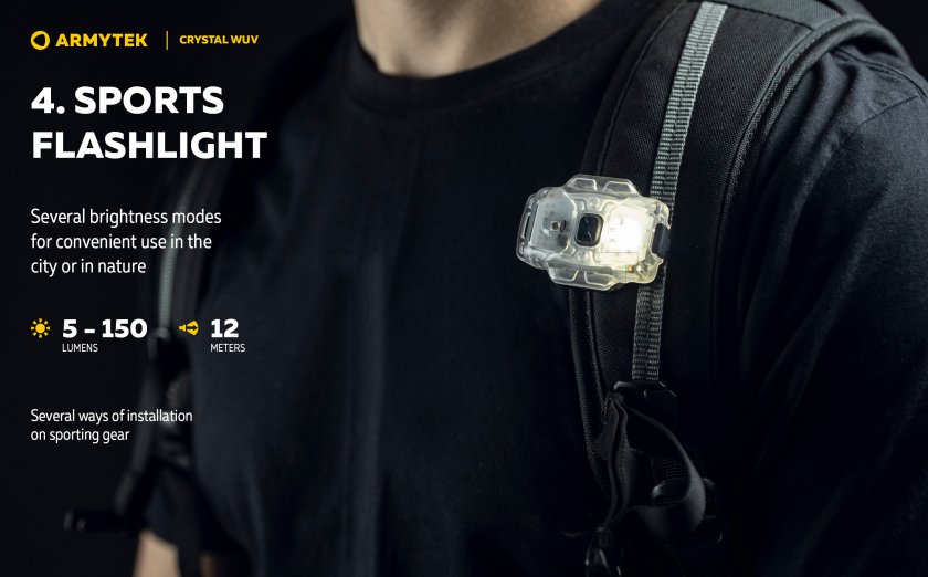 Multifunkciós lámpa Armytek Crystal - szürke UV