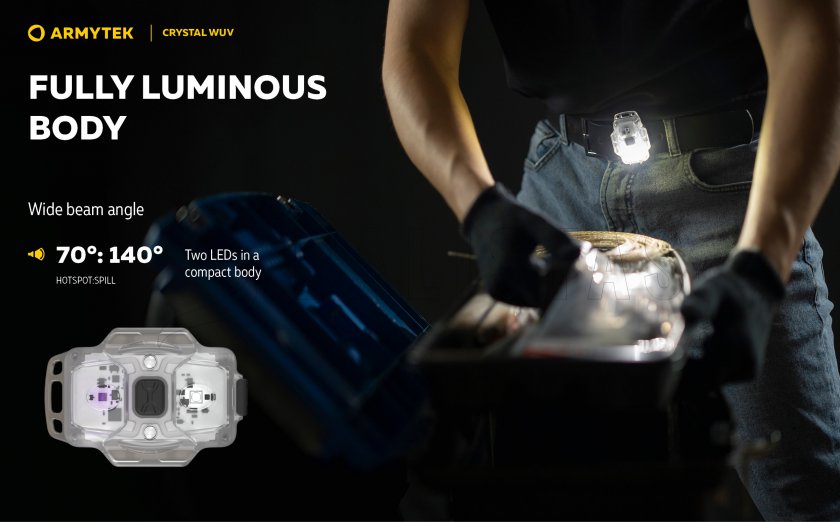 Multifunkciós lámpa Armytek Crystal - szürke UV
