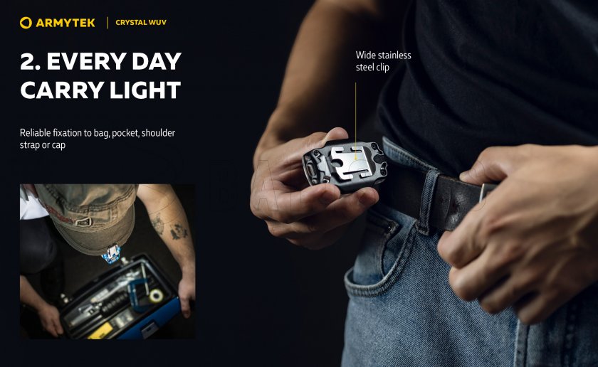 Multifunkciós lámpa Armytek Crystal - szürke UV
