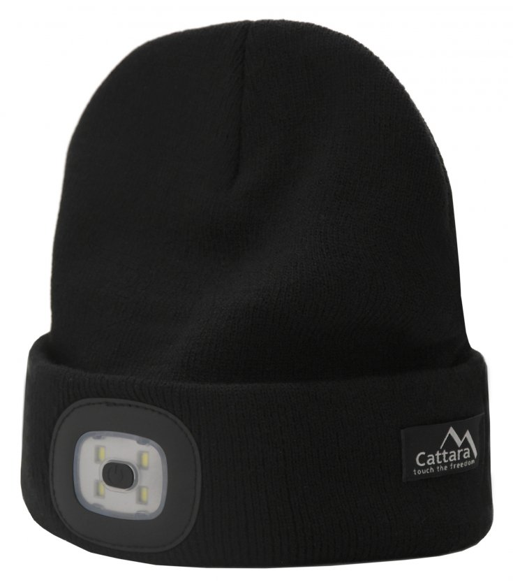 Sapka BLACK LED lámpával USB
