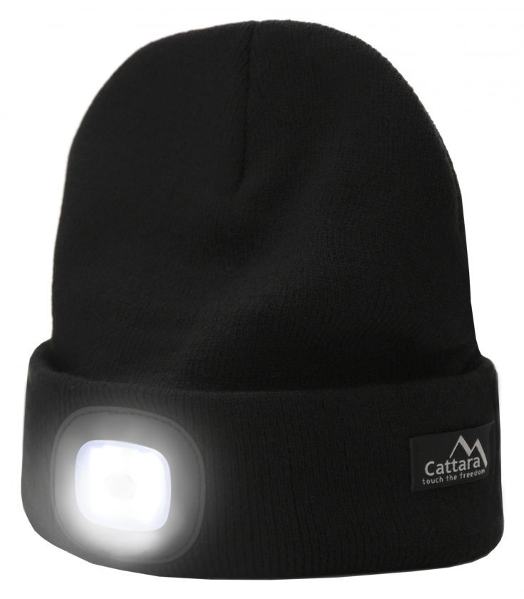 Sapka BLACK LED lámpával USB