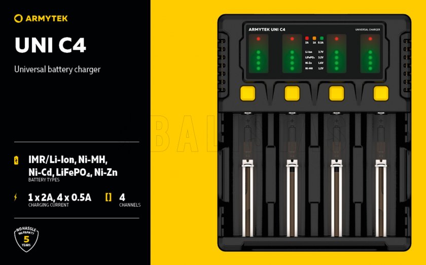 Töltő Armytek UNI C4 plug type C