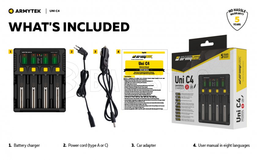 Töltő Armytek UNI C4 plug type C