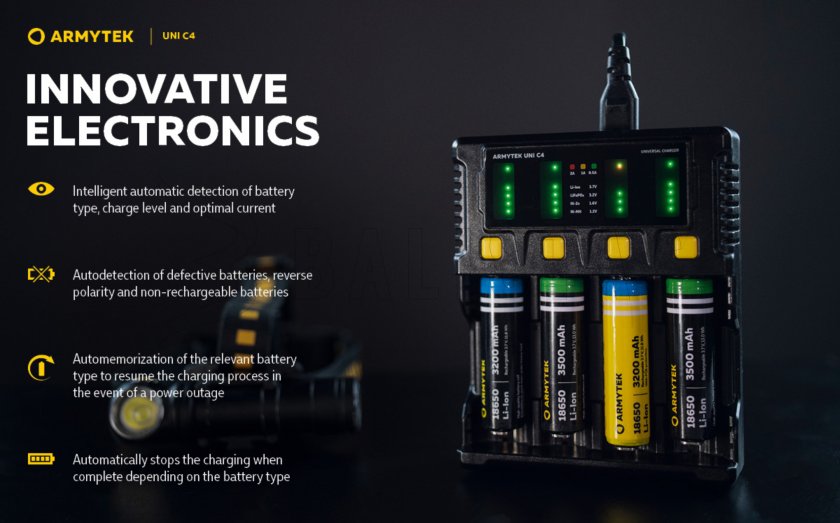 Töltő Armytek UNI C4 plug type C