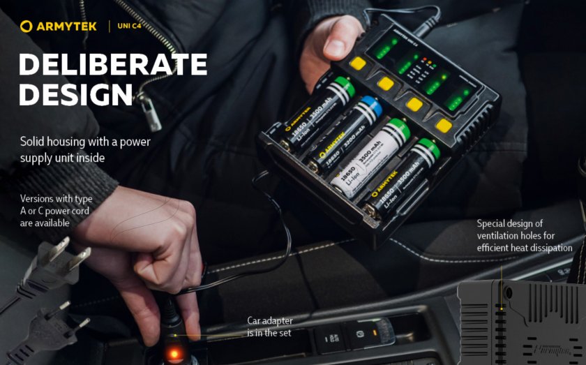 Töltő Armytek UNI C4 plug type C