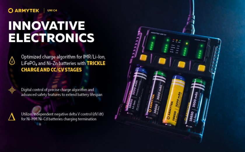 Töltő Armytek UNI C4 plug type C