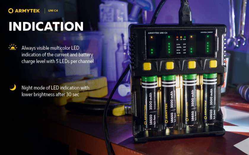 Töltő Armytek UNI C4 plug type C