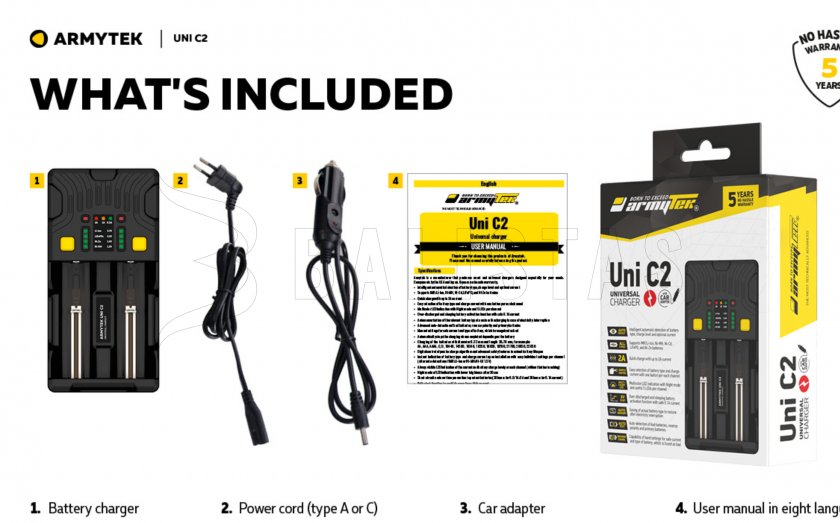 Töltő Armytek UNI C2 plug type C