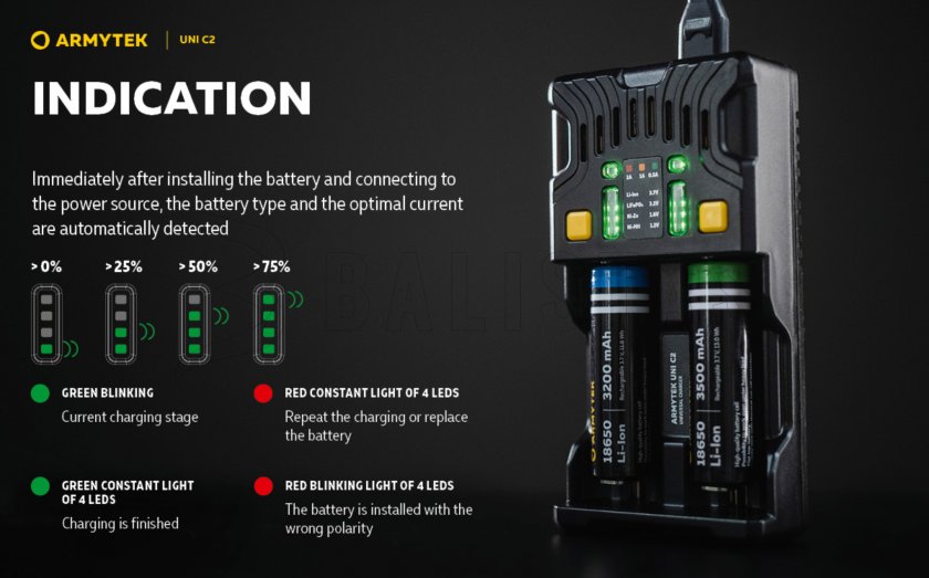 Töltő Armytek UNI C2 plug type C