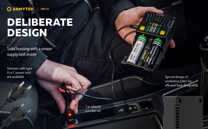 Töltő Armytek UNI C2 plug type C