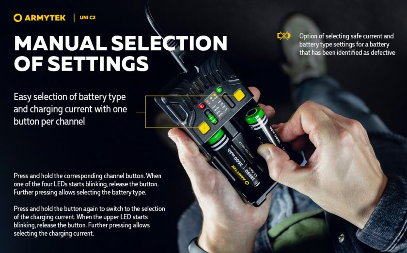 Töltő Armytek UNI C2 plug type C