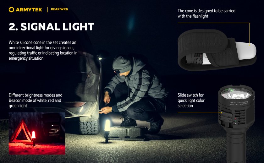 Multifunkciós zseblámpa Armytek Bear WRG