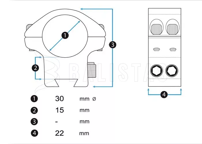 Szerelék UTG Max Strength QD Lock 30mm/22mm közepes