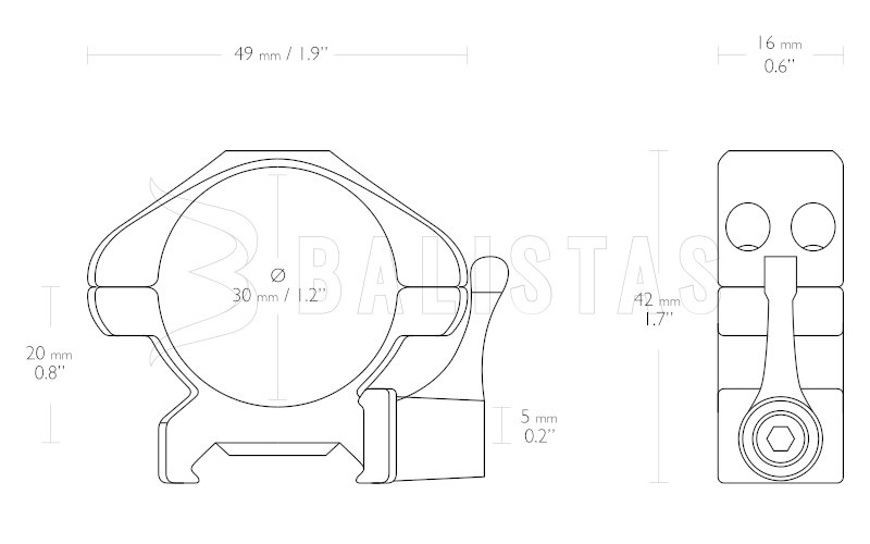 Szerelék Hawke Precision Steel 22mm/30mm alacsony acél gyorskioldós