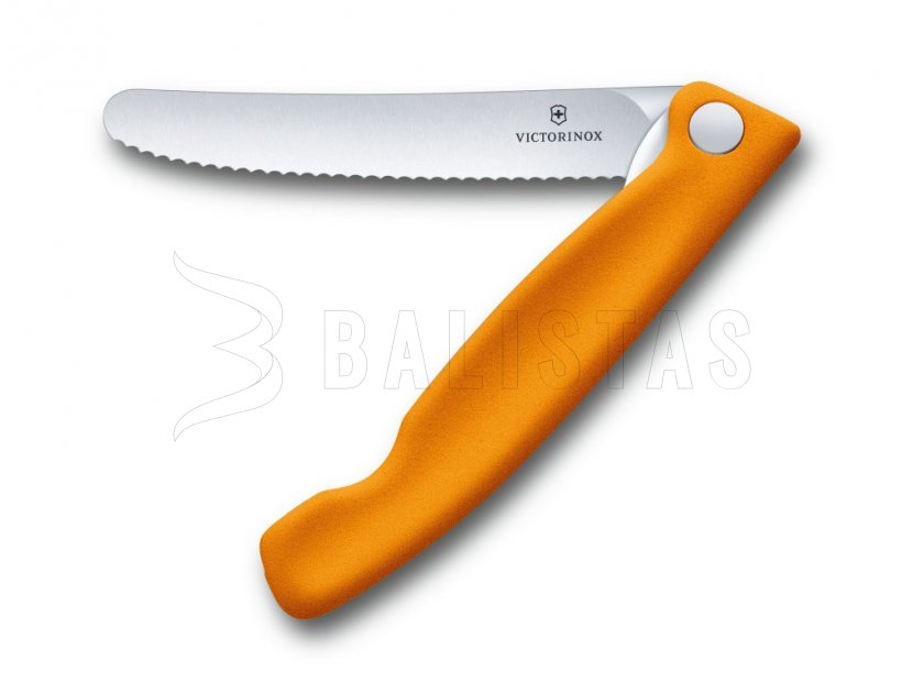Zöldséghámozó zárókés Victorinox hullámos élű Narancssárga