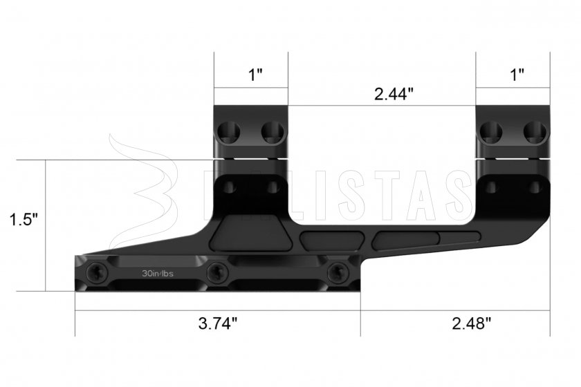 Szerelék Arken Rigid Precision 22mm/34mm 1,5" 0MOA